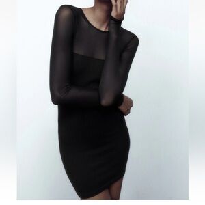 Zara Black Long Sleeve Dress